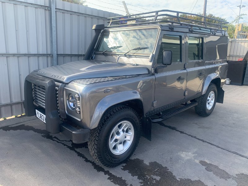 Grey Land Rover Defender 110 2.2 TDCi XS Utility Wagon Double Cab 5dr Diesel Manual 4WD MWB Euro 5 122 ps